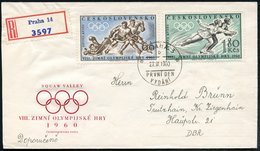 1960 (27.2.) TSCHECHOSLOWAKEI, 60 H. Eishockey U. 1,80 Kc. Eiskunstlauf, Kompl. Satz Winter-Olympiade 1960 (Sqaw Valley) - Autres & Non Classés