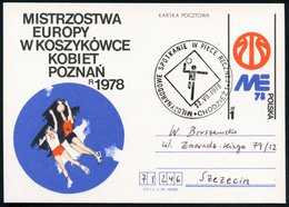 1978 (22.7.) POLEN, 1 Zl. Sonder-Ganzsache: "Europa-Meisterschaft Basketball In Poznan" (Spielszene) + Passender Sonders - Andere & Zonder Classificatie