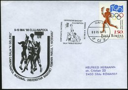 1998 (9.5.) RUMÄNIEN, Fahnen-Sonderstempel: CLUJ 9, Nationale Basketball-Meisterschaft Der Frauen (Spielszene) Motiv-ähn - Other & Unclassified