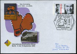 2005 (8.9.) 12101 BERLIN, Sonderstempel: Max Schmeling (1905 - 2005) Sonderschau "Boxen".. (Max Schmeling Brustbild) Auf - Sonstige & Ohne Zuordnung