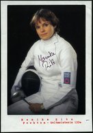 1990 B.R.D., Color-Reklamekarte Mit Monika Ritz (WM Degen, Mannschaft 1990) Mit Orig. Signatur "Monika Ritz" - Fechten / - Autres & Non Classés