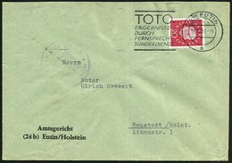 1959 (24 B) EUTIN, Maschinen-Werbestempel: TOTO ERGEBNISSE DURCH FERNSPRECH-SONDERDIENST (= Fußball-Ergebnisse) Bedarfsb - Otros & Sin Clasificación