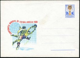 1966 RUMÄNIEN, 55 B. Sonder-Ganzsachen-Umschlag: Fußball-WM England 1966 (Spieler, Torwart) Ungebr. (Mi.U 751/10-66) - F - Andere & Zonder Classificatie