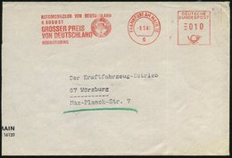 1967 6 FRANKFURT AM MAIN 16, Absender-Freistempel: AUTOMOBILCLUB VON DEUTSCHLAND, 6. AUGUST, GROSSER PREIS VON DEUTSCHLA - Otros & Sin Clasificación