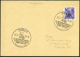 1955 (21.5.) JENA 1, Sonderstempel: II. INTERNAT. 4-TAGE-LEISTUNGGS-FAHRT DER GST () Renn-Motorrad Vor Völkerschlacht-De - Sonstige & Ohne Zuordnung