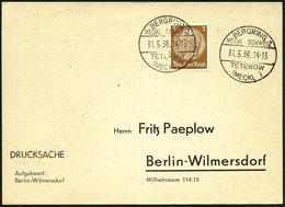 1936 (31.5.) TETEROW (MECKL ), Sonderstempel: BERGRING MECKL SCHWEIZ = Motorrad-Rennen, Inl.-Karte (Bo.2, III. Verwendun - Autres & Non Classés