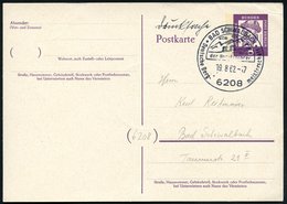 1962 (19.8.) 6208 BAD SCHWARTAU, Sonderstempel: Deutsche Bergmeisterschaft (2 Radler, Berge) Ortskarte (Bo.5) - Radsport - Autres & Non Classés