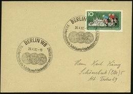 1962 (26.4.) BERLIN W 8, Sonderstempel: XV. Internat. Jubiläums-Friedensfahrt (3 Speichenräder) Auf Passender EF 10 Pf.  - Autres & Non Classés