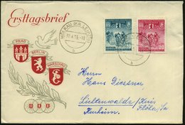 1955 (40.4.) D.D.R., 10 Pf. U. 20 Pf. "VIII. Internat Friedensfahrt", Kompl. Satz + Tagesstempel (MÖLKAU) Bedarfs-FDC-So - Sonstige & Ohne Zuordnung