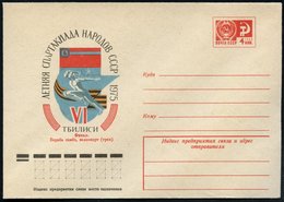 1975 UdSSR, 4 Kop. Ganzsachen-Umschlag, Orange: VI. Sommerspartakiade Der UdSSR, Radsport-Finale, Tiblisi = Tiflis, Geor - Other & Unclassified