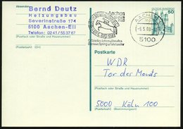 1980 (5.5.) 5100 AACHEN 1, Maschinen-Werbestempel: Offiz. Internat. Dressur-, Spring- U. Fahrturnier 1980 (Flaggen-Hufei - Autres & Non Classés