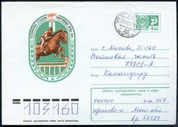 1974 UdSSR, 4 Kop. Ganzsachen-Umschlag, Türkis: II. Sowjet. Reitturnier (Springreiter) Bedarfsbrief - Reitsport: Retturn - Otros & Sin Clasificación