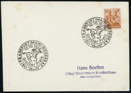 1948 (10.10.) (16) FRANKFURT (MAIN)-NIEDERRAD, Sonderstempel: Grosser Preis (Galopp-Reiter) Inl.-Karte (Bo.122) - Reitsp - Sonstige & Ohne Zuordnung