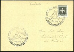 1961 (16.9.) HOPPEGARTEN (b BERLIN), Sonderstempel: INTERNATIONALER RENNTAG (Pferdekopf) Inl.-Karte (Bo.8, II. Verwendun - Sonstige & Ohne Zuordnung