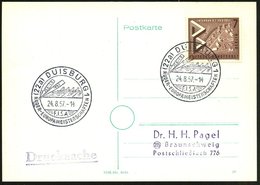 1957 (24.8.) (22 A) DUISBURG 1, Sonderstempel: F.I.S.A., RUDER-EUROPA-MEISTERSCHAFTEN(2 Ruder, 4er-Boot) Inl.-Karte (Bo. - Other & Unclassified