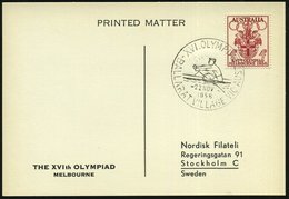 1956 (22.11.) AUSTRALIEN, Sonderstempel: BALLARAT VILLAGE VIC, XVI. OLYMPIAD = Rudern, Einer Auf EF 4 P. Olympiade, Über - Otros & Sin Clasificación