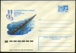 1977 UdSSR, 4 Kop. Ganzsachen-Umschlag, Blau: Große Akademische Ruder-Regatta, Moskau (Vierer U. Ruder) Ungebr. - Rudern - Andere & Zonder Classificatie