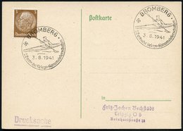 1941 (3.8.) BROMBERG, Sonderstempel: 2. Deutsche Kriegs-Kanumeisterschaften (Kajak-Einer) Inl.-Karte (Bo.7) - Kanu & Kaj - Autres & Non Classés