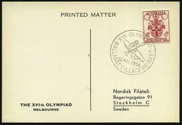 1956 (22.11.) AUSTRALIEN, Sonderstempel: BALLARAT VILLAGE VIC., XVI. OLYMPIAD = Kajak-Einer, EF 4 P. XVI. Olympiade Melb - Other & Unclassified