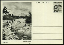 1965 TSCHECHOSLOWAKEI, 30 H. Bild-Ganzsache Bratislava: Krivan Mit Wildwasser-Kajaks, Ungebr. (Mi.P 178) - Kanu & Kajak  - Autres & Non Classés