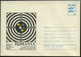 1977 RUMÄNIEN, 55 B. Sonder-Ganzsachen-Umschlag: Europameisterschaft Im Schießen (Zielscheibe Mit Treffern) Ungebr. (Mi. - Other & Unclassified