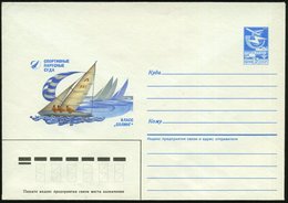 1987 UdSSR, 5 Kop. Ganzsachen-Umschlag, Blau: Segelsport, Boote Des Typs "Soling", Ungebr. - Segelsport / Sailing / Yach - Sonstige & Ohne Zuordnung