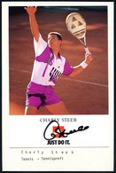 1988 B.R.D., Color-Reklamekarte: Carl Uwe Steeb Mit Orig. Signatur "C.(harly) Steeb" - Tennis - Sonstige & Ohne Zuordnung