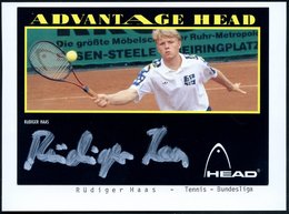 1988 B.R.D., Color-Reklamekarte: Rüdiger Haas Mit Orig. Signatur "Rüdiger Haas" - Tennis - Sonstige & Ohne Zuordnung