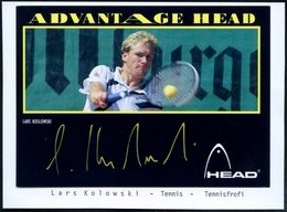 1988 B.R.D., Color-Reklamekarte: Lars Koslowski Mit Orig. Signatur "L. Koslowski" - Tennis - Autres & Non Classés
