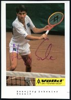 1990 B.R.D., Color-Reklamekarte (Völkl SKI TENNIS GOLF): Hansjörg Schwaier Mit Orig. Signatur "Hansj. Schwaier" - Tennis - Autres & Non Classés