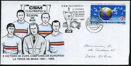 1993 (28.12.) RUMÄNIEN, Fahnen-Sonderstempel: 3400 CLUJ NAPOCA 4, C.S.M. CLUJ-NAPOCA, 5 VICTORII LA TENIS DE MASA.. (Pok - Altri & Non Classificati