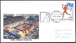 1999 (10.1.) RUMÄNIEN, Sonderstempel: CLUJ 9, I.T.T.F. PRO-TOUR GRAND FINAL, TENIS DE MASA, PARIS-FRANCE.. (Tennisspiele - Sonstige & Ohne Zuordnung