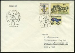 1981 (5.8.) TSCHECHOSLOWAKEI, Sonderstempel: TOPOLCANY 1, MAJSTROWSTVA EUROPY JUNIOROV V STOLNOM TENISE (= Tischtennis-J - Otros & Sin Clasificación