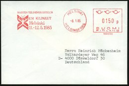 1985 (8.1.) FINNLAND, Absender-Freistempel: HELSINKI.. EM KILPAILLUT.. 1985 (= Turnerfigur Als Schmetterling) = Turn-Eur - Other & Unclassified