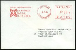 1985 (8.1.) FINNLAND, Absender-Freistempel: HELSINKI.. EM KILPAILLUT.. 1985 (= Turnerfigur Als Schmetterling) = Turn-Eur - Sonstige & Ohne Zuordnung