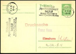 1938 (3.6.) DUISBURG 1, Maschinen-Werbestempel: Wehr- U. Sportwettkämpfe Der SA.. , 2x Auf Inl.-Karte (Bo.4 A) - Diverse - Altri & Non Classificati