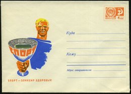 1964 UdSSR, 4 Kop. Ganzsachen-Umschlag, Orange: Sport - Elixier Der Gesundheit! (Figur Mit Sportstadion-Pokal) Ungebr. - - Other & Unclassified