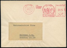 1963 (18.10) WURZEN, Absender-Freistempel: VEB FILZFABRIK, 1000 Jahre Wurzen (altes Stadtbild) Inl.-Brief - Textil & Tex - Other & Unclassified