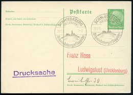 1936 (20.1.) SCHMIEDEBERG (RIESENGEB), Hand-Werbestempel: Schmiedeberger Teppiche (Berghaus Mit Turm) Inl.-Karte (Bo.1,  - Autres & Non Classés