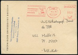 1978 (6.4.) 8027 DRESDEN, Jubil.-Absender-Freistempel: 150 JAHRE TECHN. UNIVERSITÄT DRESDEN, 1828 - 1978 (Zirkel, Buch,  - Autres & Non Classés