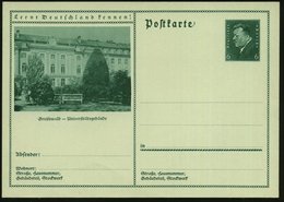 1932 Greifswald, 6 Pf. Bild-Ganzsache Ebert, Grün: Universitätsgebäude, Ungebr. (Mi.P 201/05) - Universität & Hochschule - Sonstige & Ohne Zuordnung