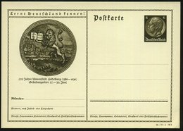 1936 Heidelberg, 6 Pf. Bild-Ganzsache Hindenbg., Braun: 550 Jahre Universität.. (1386 - 1936).. (Löwe Mit Buch "Semper P - Andere & Zonder Classificatie