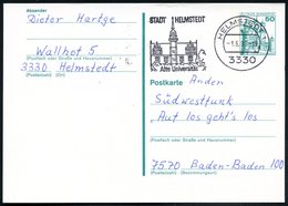 1980 (Juni) 3330 HELMSTEDT 1, Maschinen-Werbestempel: Alte Universität, Bedarfskarte (Bo.7 A Ty.II = PLZ Vierstellig = E - Autres & Non Classés