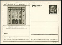 1935 Karlsruhe, 6 Pf. Bild-Ganzsache Hindenbg., Braun: Technische Hochschule Fridericiana (Portal) Ungebr. (Mi.P 236) -  - Other & Unclassified