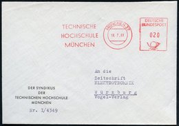 1961 (18.7.) MÜNCHEN 37, Absender-Freistempel Ohne PLZ: TECHNISCHE HOCHSCHULE, Abs.-Vordruck: DER SYNDIKUS DER TECHN. HO - Sonstige & Ohne Zuordnung