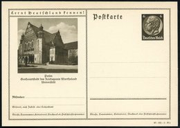 1940 Posen, 6 Pf. Bild-Ganzsache Hindenbg., Braun: Universität (Renaissancebau), Ungebr. (Mi.P 236/40-161) - Universität - Autres & Non Classés