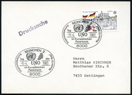 1983 (9.4.) 8000 MÜNCHEN 2, Sonderstempel: Tag Der UNO Im Europ. Patentamt.. (UNO U. Patentamt-Logo) Inl.-Karte (Bo.1065 - Other & Unclassified