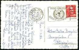 1960 (18.4.) FRANKREICH, Maschinen-Werbestempel: PARIS TRI No.1, FISE - UNICEF, ASSISTE LES ENFANTTS (UNO-Logo) Ausl.-Ak - Other & Unclassified