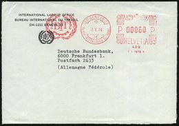 1974 (8.10.) SCHWEIZ, Absender-Freistempel: 1211 GENEVE 22, BUREAU INTERNAT. DU TRAVAL, B I T (Logo = Internat. Arbeitsa - Autres & Non Classés