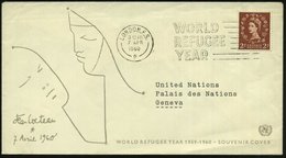 1960 (7.4.) GROSSBRITANNIEN, Maschinen-Werbestempel: LONDON, F.S., WORLD REFUGEE YEAR Auf Passendem Ausl.-Sonderumschlag - Other & Unclassified